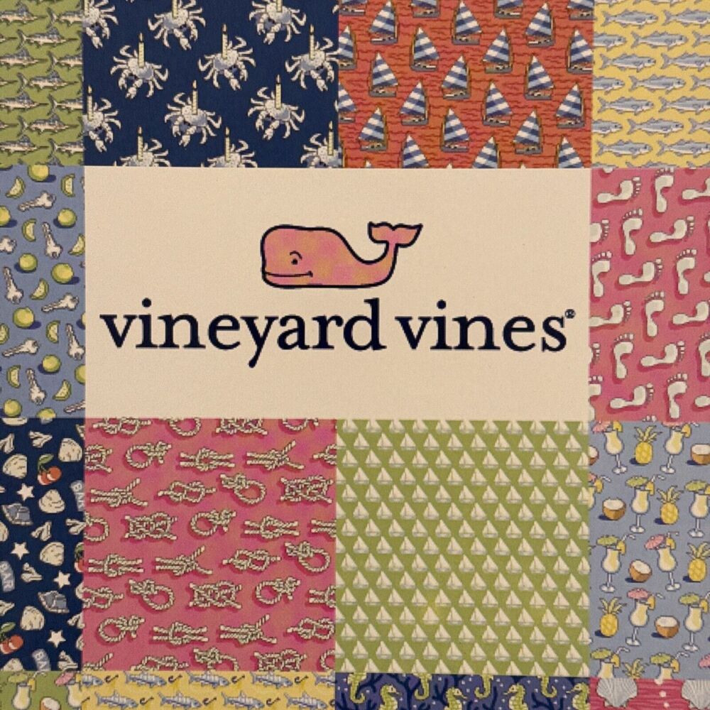 Vineyard Vines Colorful Patchwork Whale School Work FOLDER Notebook Very RARE! - Picture 4 of 7